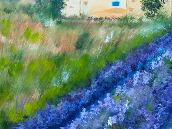 " Lavender sky " 40*30 cm\17*12"\lavender landscape\provence landscape\lavender field