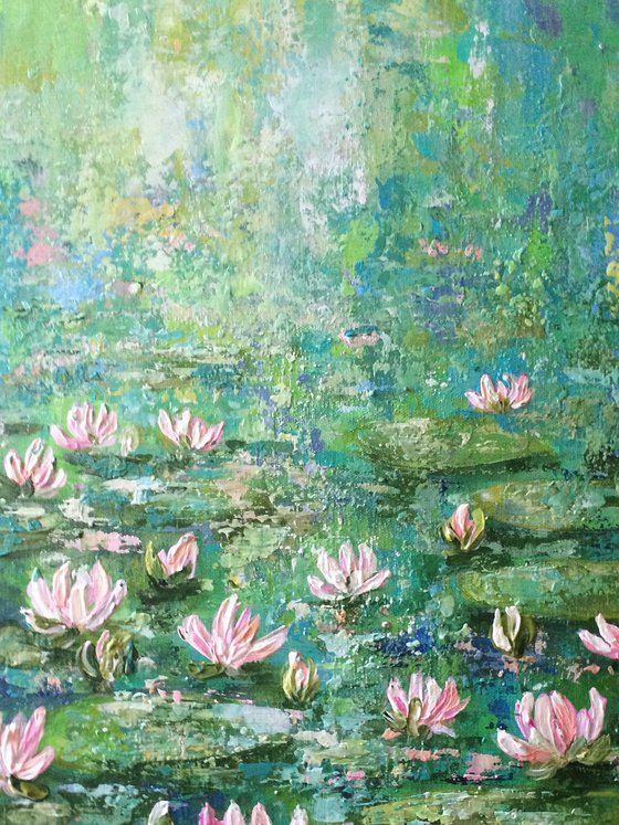 Waterlilies in the Rain