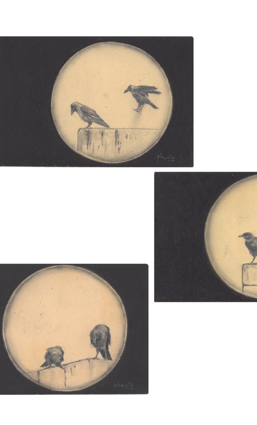 Indian House Crows Postcards by Shweta  Mahajan