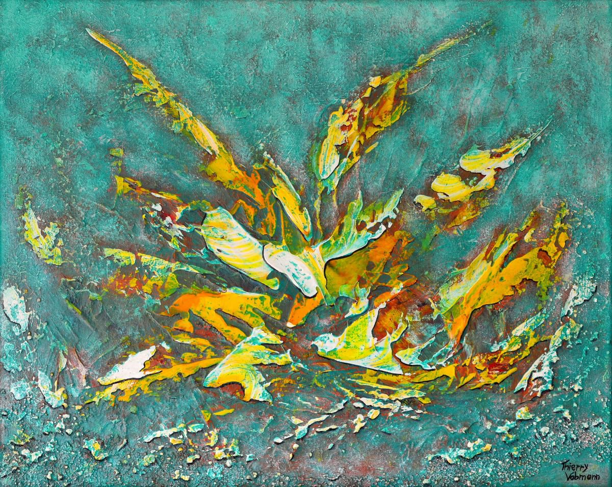 Abstract Acrylic Painting By Thierry Vobmann. Abstract ., 20 X 16", Enjoy Life, Life Will Love You, Original Artwork