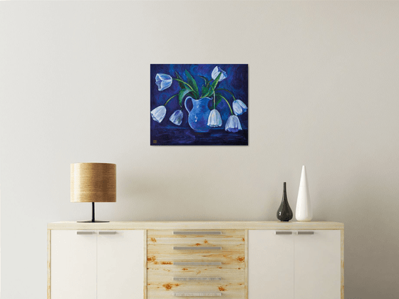 White Tulips In A Jug