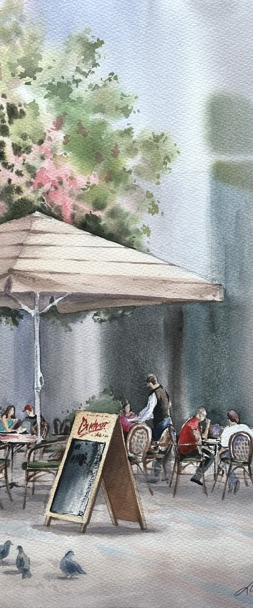 Under a pink chestnut tree by Yuliia Ludanova