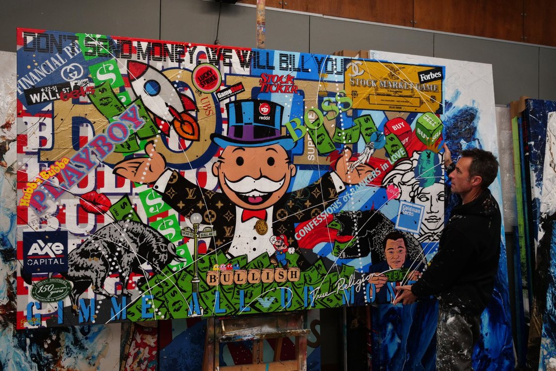 Send It To The Moon 250cm x 150cm Monopoly Man Textured