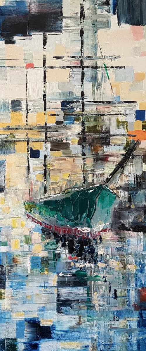 Rickmer Rickmers in the sunset, three-master sailing boat by Kathrin Flöge