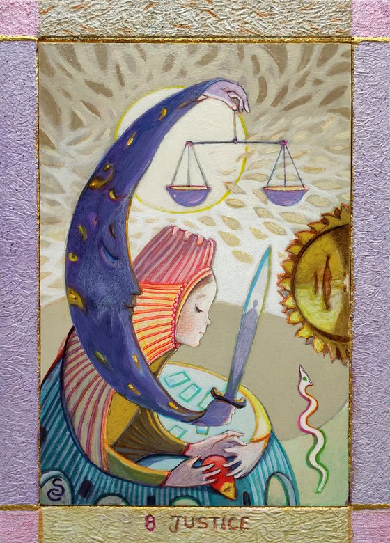 JUSTICE, MAJOR ARCANA OF THE MOON, 8