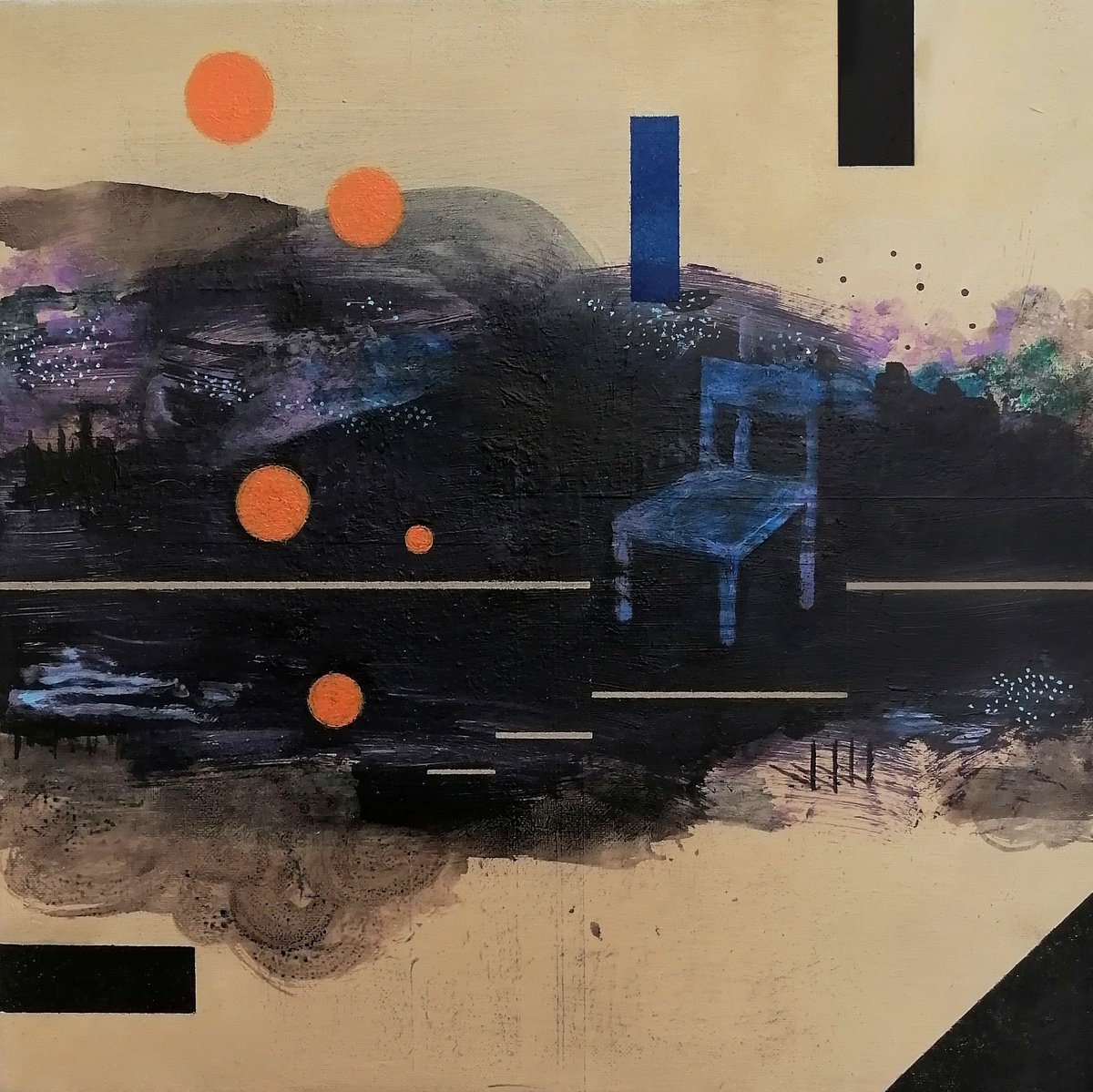 Abstract Painting By Alex Munzone, 12 X 12, Sequences 49, Original Artwork