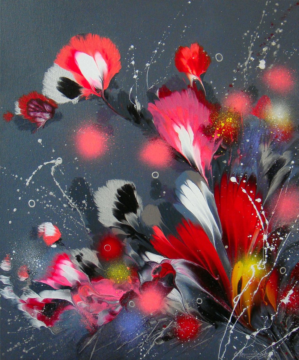 Summer Pink Flowers by Irini Karpikioti