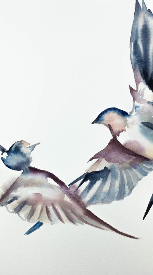 Swallows in Flight No. 19 by Elizabeth Becker