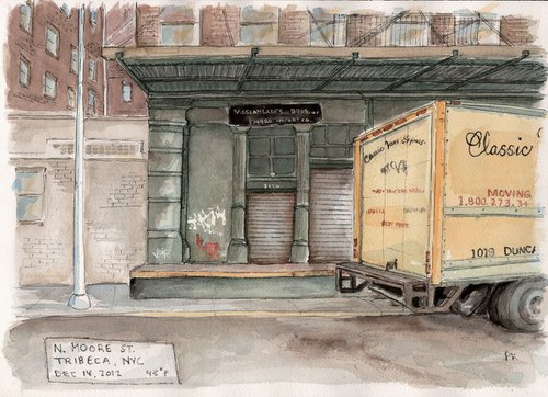 N. Moore Street in TriBeCa, NYC by Peter Koval