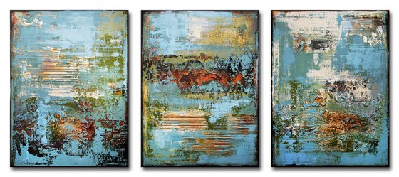 TERRA INCOGNITA * 3 x 60 x 80 CMS * CONTEMPORARY ARTWORK * WALL SCULPTURE * TRIPTYCH