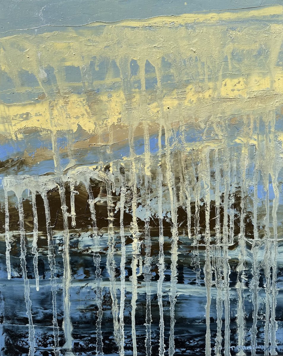 Abstract Landscape Oil Painting By Tigran Mamikonyan, 16 X 20", Abstract W2 40X50Cm, Original Artwork