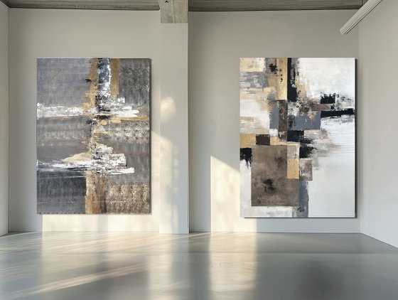 Golden Horizons: Golden Frameworks Diptych