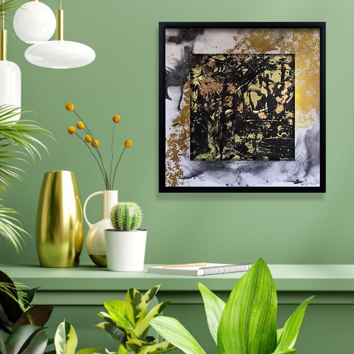 Abstract Acrylic Painting By Lynne Godina-Orme, 18 X 18", Outside The Box, Original Artwork