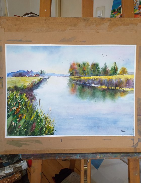 CALM RIVER   47 x 32.5 cm