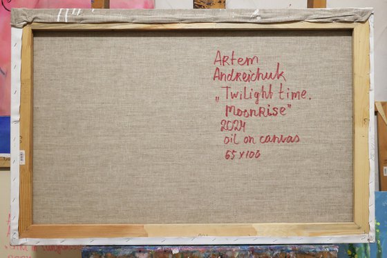 Twilight time.Moon rising