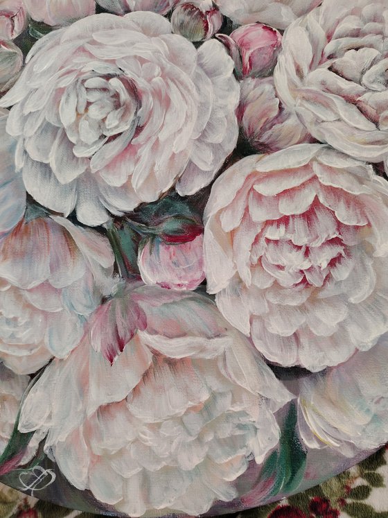 Gentle Pionies. Original.