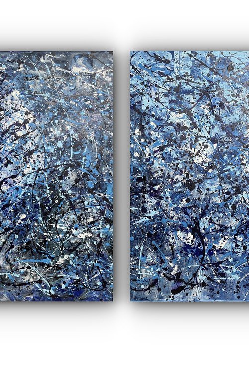 Abstraction in Blue and White by Juan Jose Garay