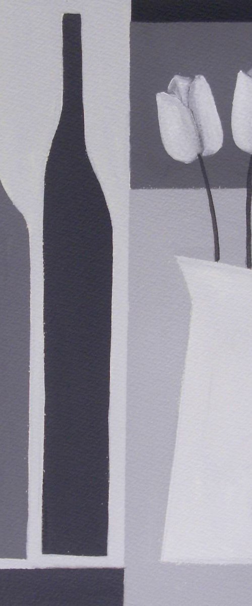 Still Life with Three White Tulips by Jan Rippingham