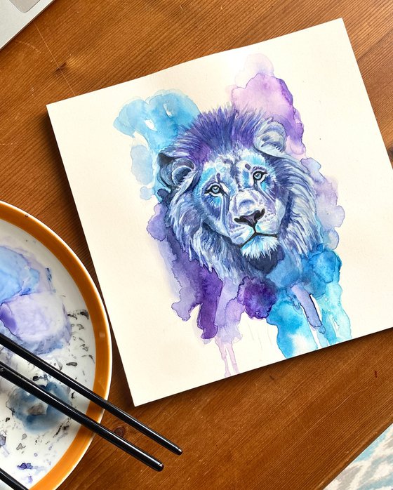 Colourful Lion Painting