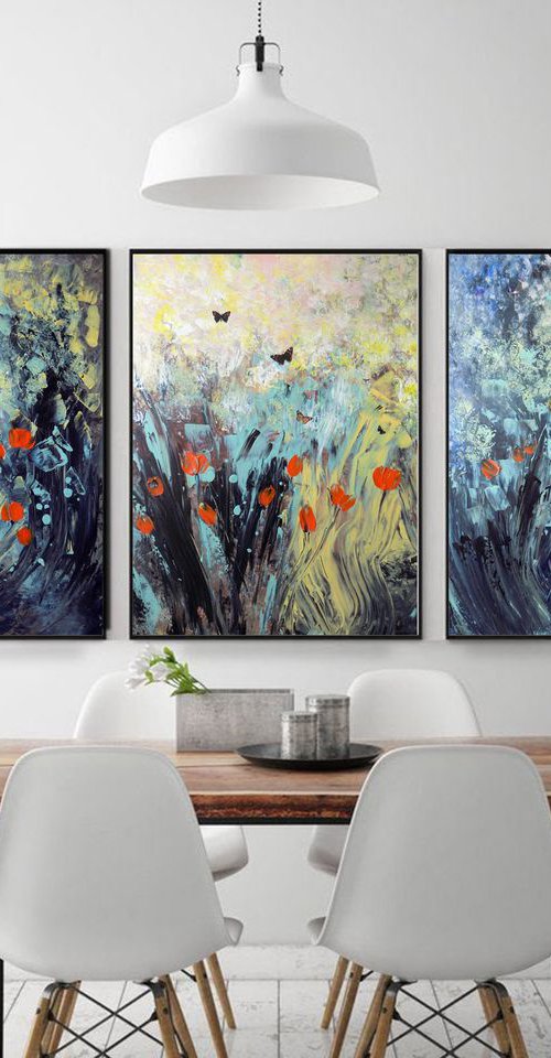 Summer vibes  Triptych by Areti Ampi