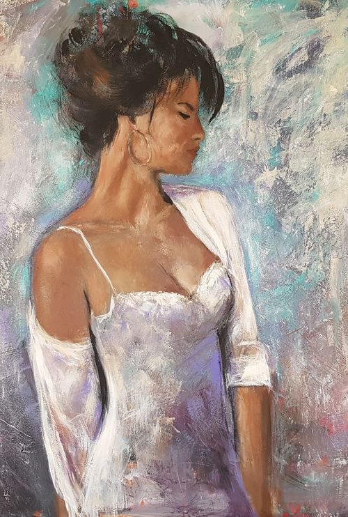 Woman in white by Els Driesen