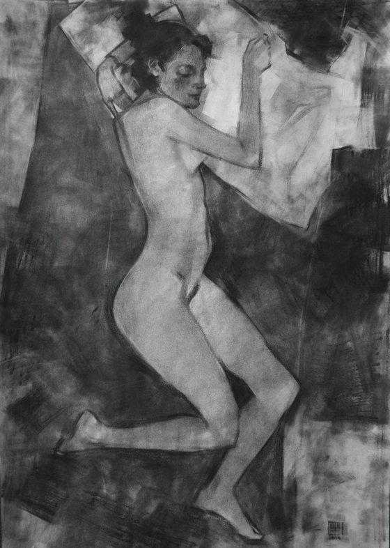 Nude figure. Graphics