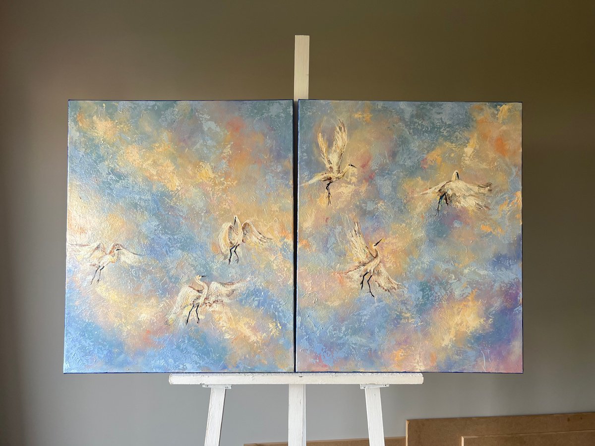 The Birds Fly By Valentina Ash, 39 X 24, Artwork For Sale On Artfinder
