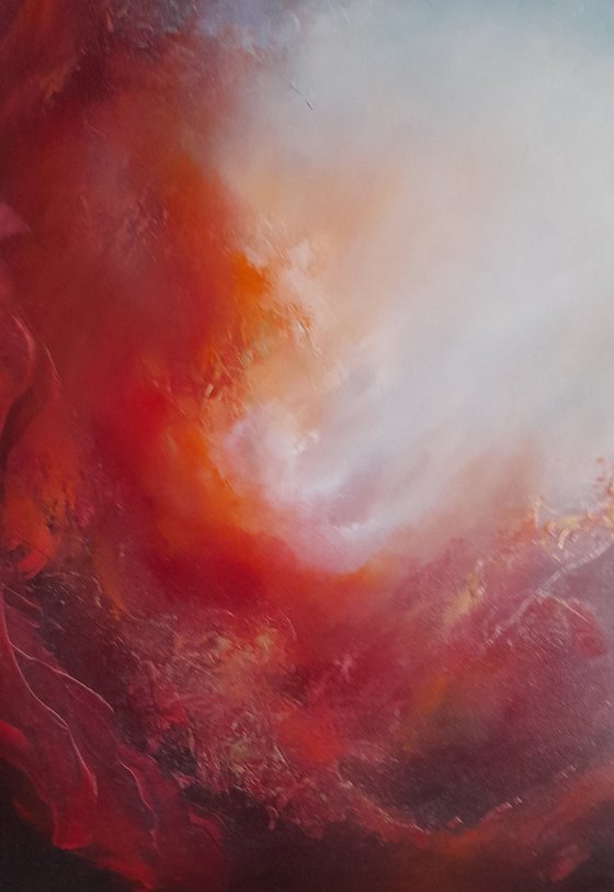 WRATH OF ANGELS XIV (LARGE SKYSCAPE/CLOUDSCAPE OIL PAINTING 80CMS X 80CMS)