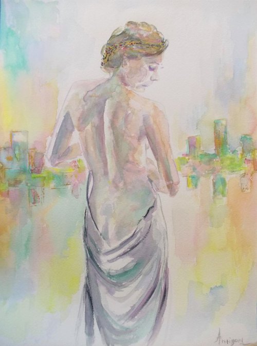Venus 2-Watercolor by Antigoni Tziora