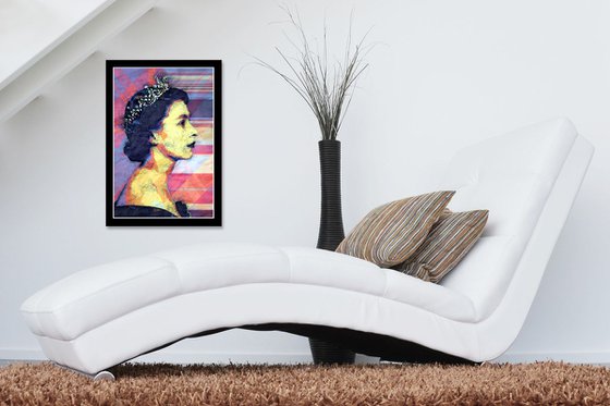 Queen Elizabeth II - Pop Art Modern Poster 1 Stylised Art