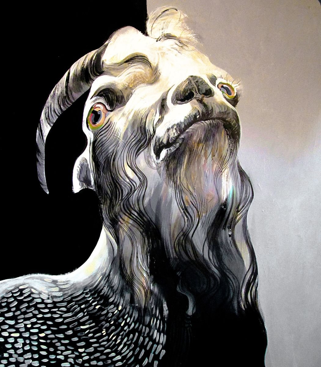 Expressive Animal Acrylic Painting By Victor Tkachenko, 20 X 24", Stepan, Original Artwork