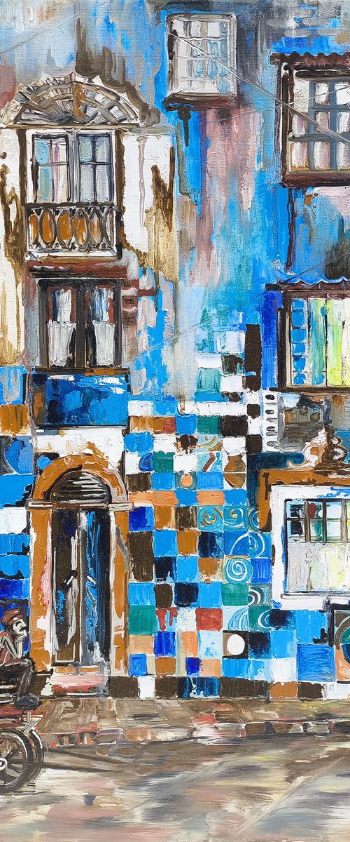 Blue Mosaic Street by Arevik Gasparyan