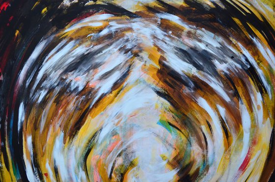 Swirl Face - Large Original Modern Abstract Art Painting Portrait