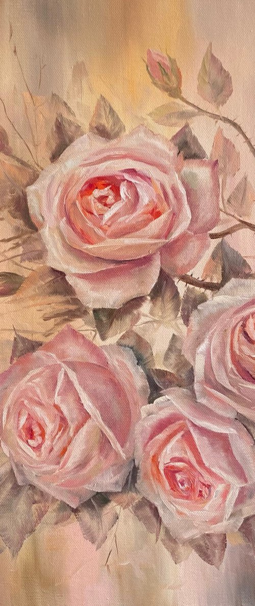 Roses in pastel colors. by Larisa Batenkova