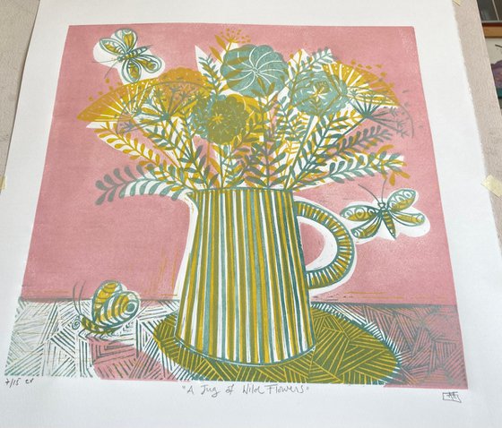 A Jug of Wild Flowers (Pink)