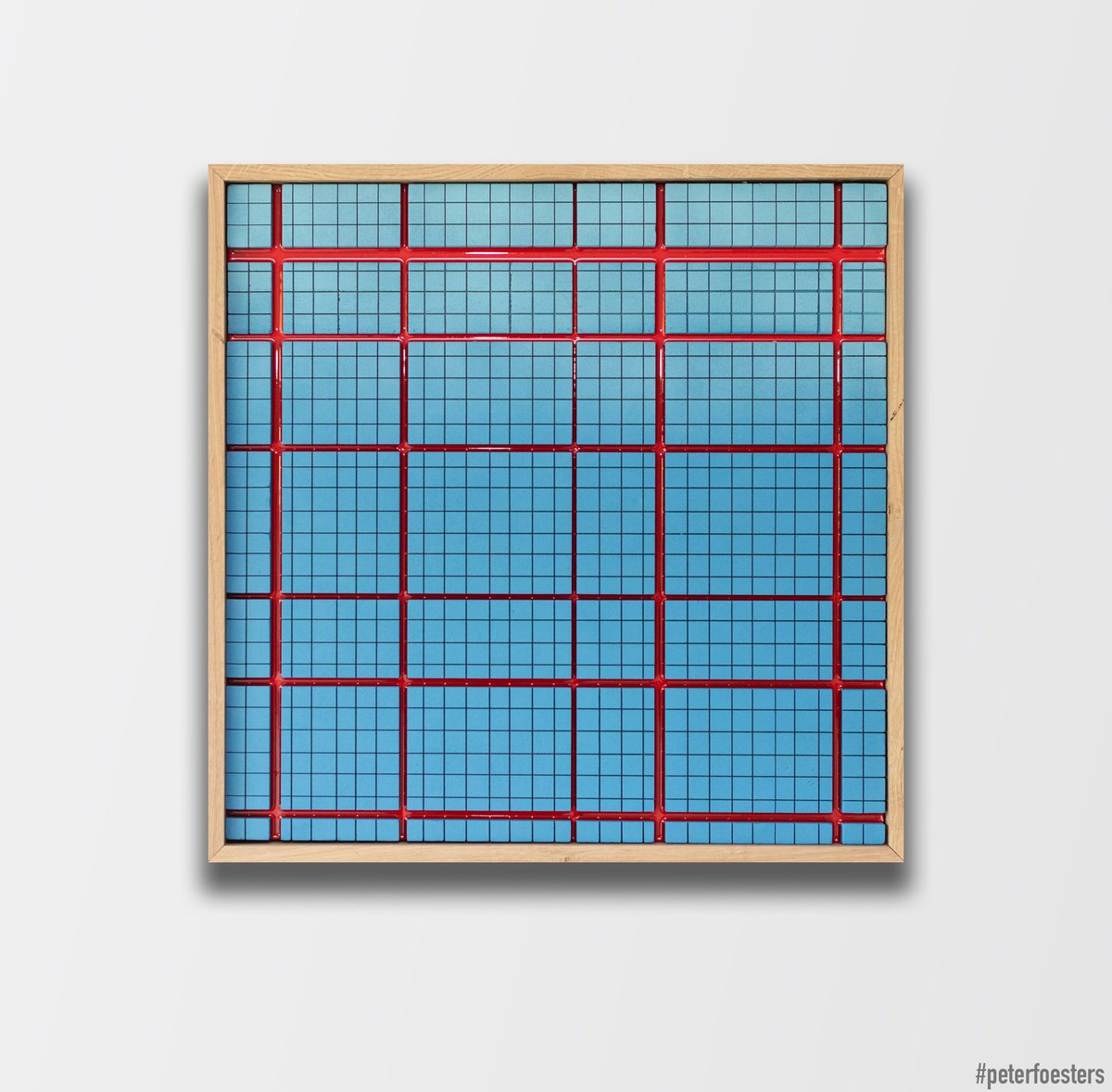 Geometric Abstract Painting By Peter Foesters, 25 X 25", Red Road, Original Artwork