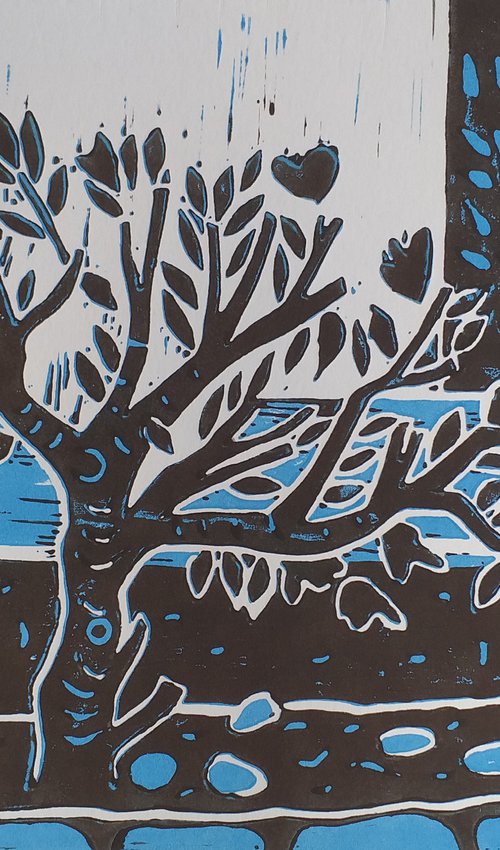 Garden at Badia 22 (blue and charcoal) by Kirsty Wain