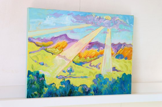 Sudden Sun Over Hills