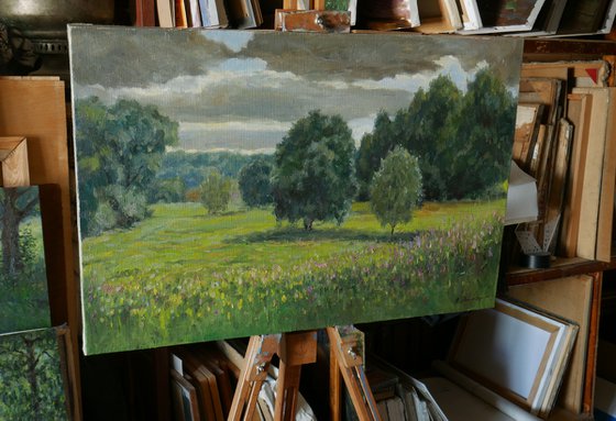 Before The Storm. The July Day - original sunny summer painting