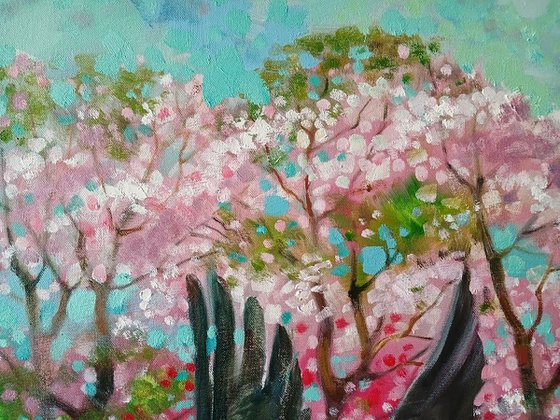 Storks on a Flower Meadow