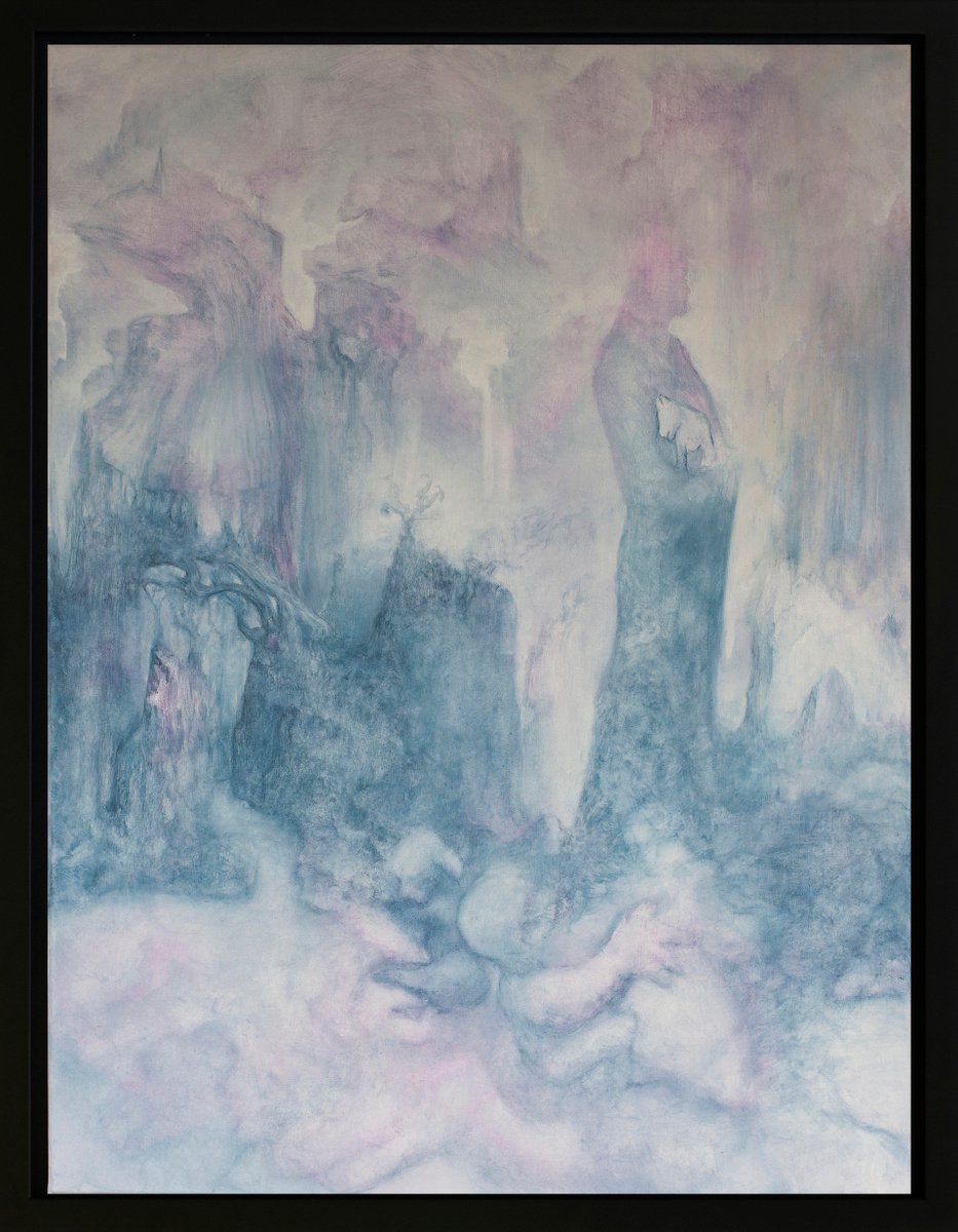 Surrealistic Landscape Painting By Przemek Kret, 20 X 26", Song Of The Horizon, Original Artwork