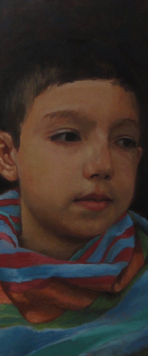 Boy with scarf by Radosveta Zhelyazkova