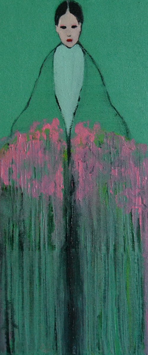 The Girl with Bouquet by Gela MIKAVA