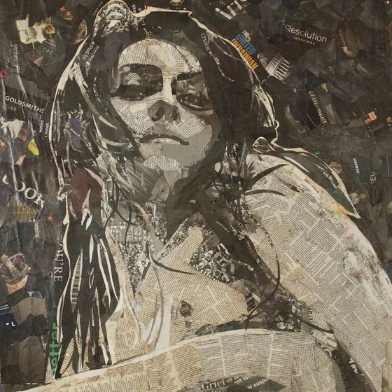 SLY GIRL 5 (NEWSPAPER ART).