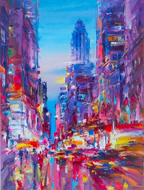 Evening city lights(New-York) by Andrej  Ostapchuk