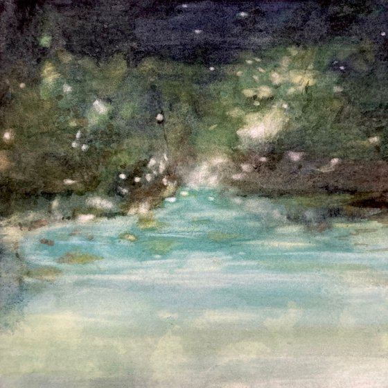 Notturno  - Abstract green watercolor