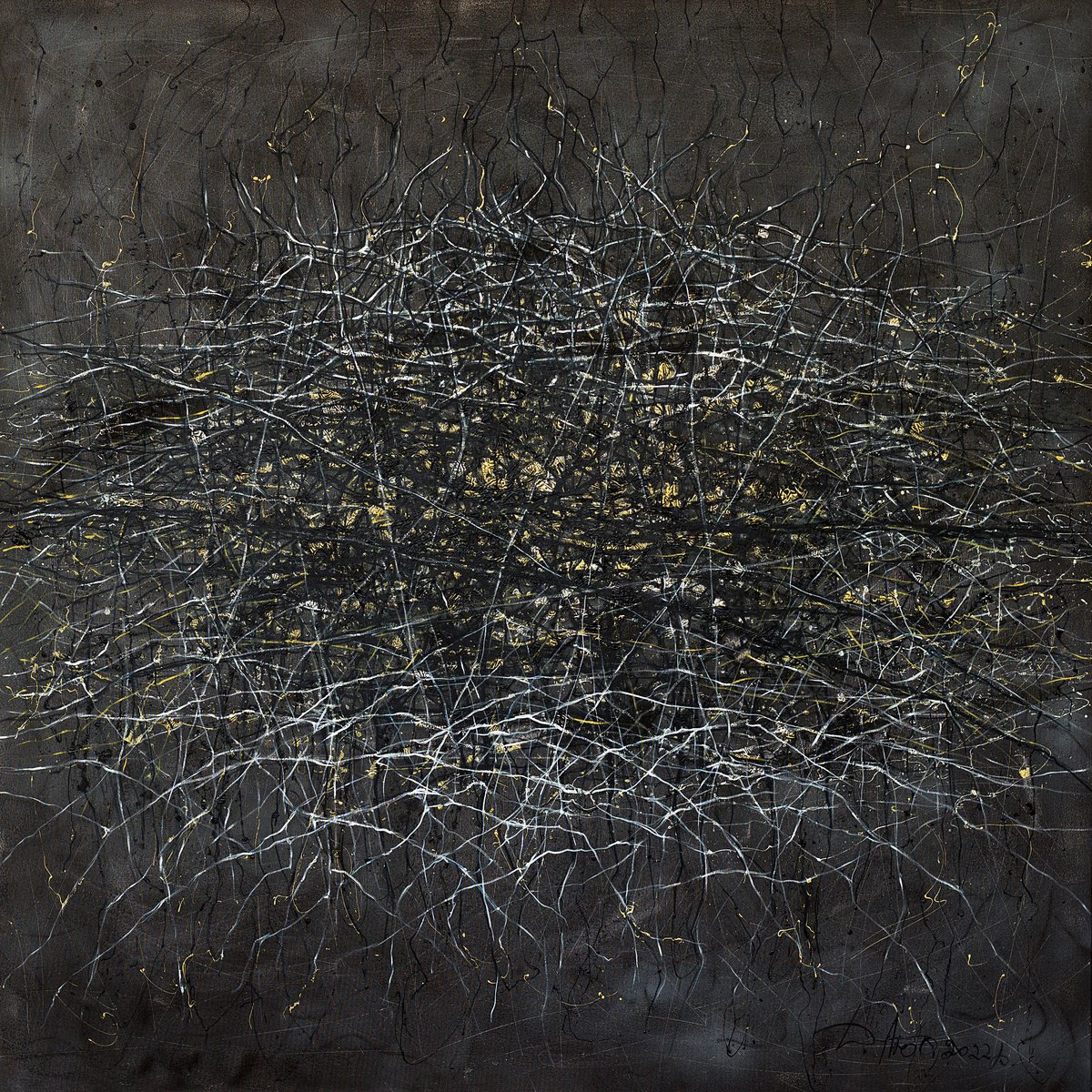 Abstract Oil Painting By Liudmyla Davydenko, 55 X 55", Penetration 2, Original Artwork