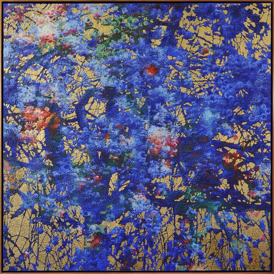 Cobalt & Gold cherry blossom