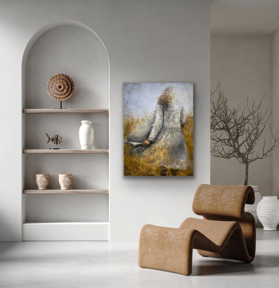 Running through the golden fields