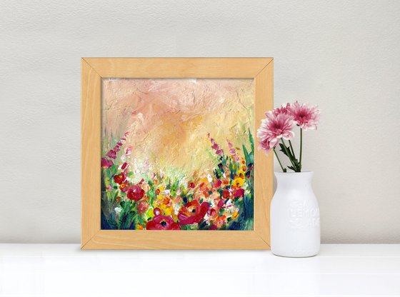 Cottage Flowers 14 - Framed Floral Painting by Kathy Morton Stanion